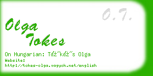 olga tokes business card